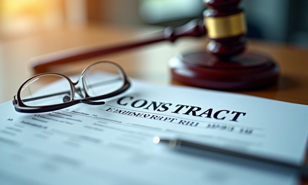 Legal documents and gavel in a professional logistics office