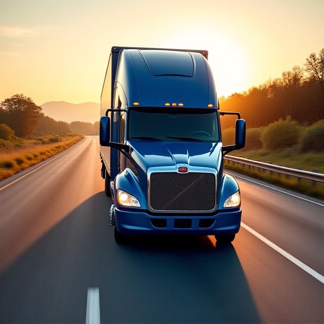 Semi-truck on a highway representing freight transportation
