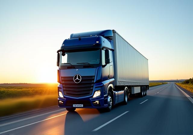 A long-haul logistics truck on an open highway