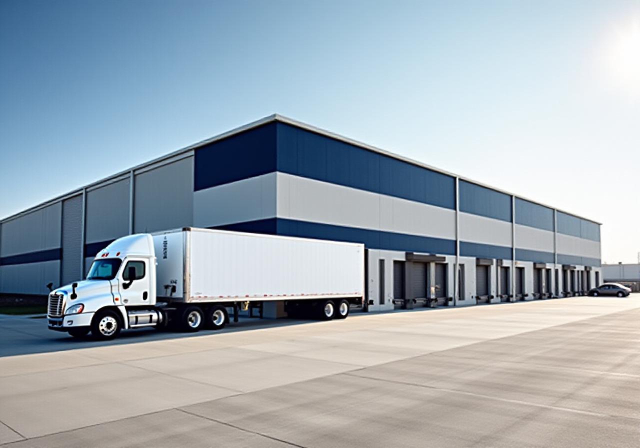 Exterior of our Upper Darby facility with trucks in docks